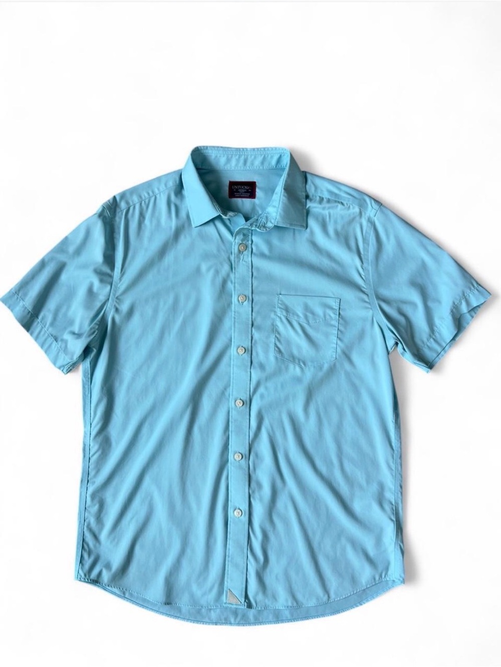 UNTUCKit Ricci Performance Short Sleeve Button Down Shirt Slim Fit Medium Light